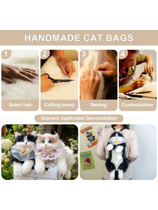 Women\'s Black White Cat Shaped Backpack Adjustable Shoulder Crossbody Bag main image 5
